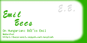 emil becs business card